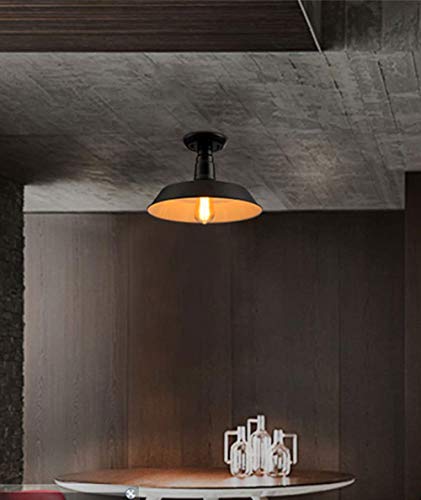 RUXUE Black Industrial Modern Semi Flush Ceiling Light 8 Lighs Pendant Lights Fixture 