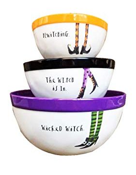 Rae Dunn Halloween Mixing Bowls Bewitching The Witch Is In Wicked Witch Set Of 3 0 281x360