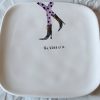 Rae Dunn Magenta Ceramic Halloween Salad Appetizer Square Plate With Witch Legs Design The Witch Is In 0 100x100