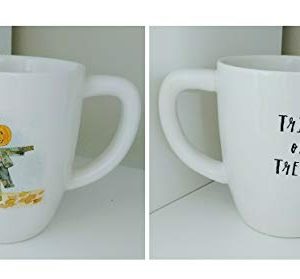 Rae Dunn Pumpkin Scarecrow Trick Or Treat Double Sided Halloween Holiday Coffee Mug Artisan Collection By Magenta 0 300x279