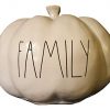 Rae Dunn By Magenta White Ceramic Decorative Pumpkin With Family In Black Letters 0 100x100