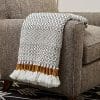 Rivet Modern Hand Woven Stripe Fringe Throw Blanket Soft And Stylish 50 X 60 Charcoal Grey And Mustard Yellow 0 100x100
