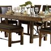 Ulland Industrial Turnbuckle 7PC Dining Set Table 4 Chair Bench In Rustic Brown 0 100x100