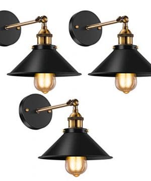 Vintage Wall Sconce Licperron Black Antique 240 Degree Adjustable Industrial Wall Light For Restaurants Galleries Aisle Kitchen Room Doorway 3 Pack 0 300x360