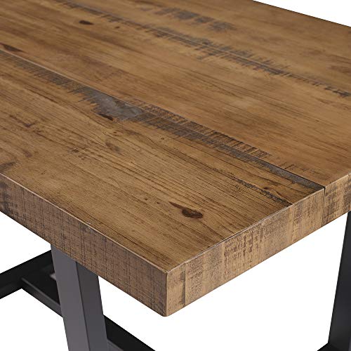 We Furniture 6 Person Modern Farmhouse Distressed Wood Rectangle