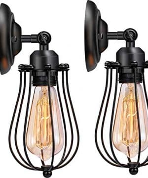 Wire Cage Wall Sconce Licperron Adjustable Industrial Wall Sconce 2 Pack Vintage Style Bedroom Garage Porch Mirror 0 300x360