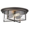 Zeyu Flush Mount Ceiling Light 14 Inch Farmhouse 2 Light Ceiling Lighting Fixture For Hallway Kitchen Oil Rubbed Bronze Finish With Clear Glass 7106 2SF ORB 0 100x100
