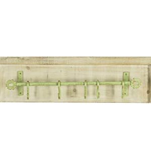 Avignon Rustic Coat Hook Vintage Wooden Coat Rack With Rustic Metal Hooks 34 Inches Wide And 9 Inches High 0 300x331