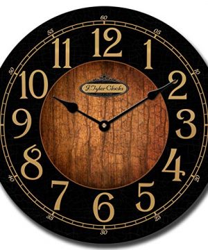 Black Wood Wall Clock Available In 8 Sizes Most Sizes Ship The Next Business Day Whisper Quiet 0 300x360