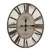 Creative Co Op Distressed Wood Wall Clock 29 Oval Light Grey 0 100x100