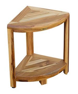 EcoDecors Oasis 2 Tier Teak Corner Shelf Natural 0 300x360