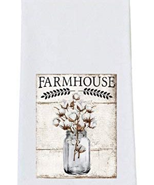 Farmhouse Cotton Mason Jar Print Kitchen Tea Towel Farmhouse Decor 0 300x360