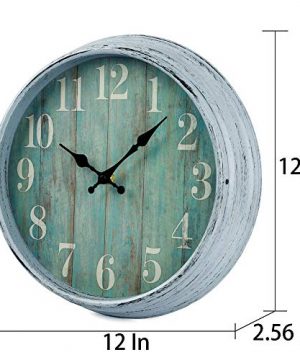 Hylanda Teal Wall Clock 12 Inch Retro Vintage Silent Wall Clocks
