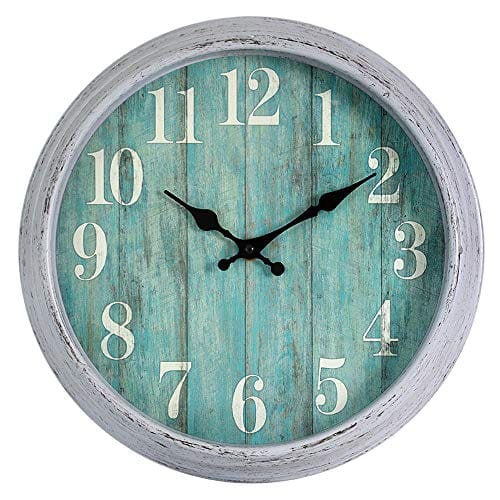Classic Silent Desk Clock 6 Inch Non-Ticking Decor Silver Wall Clocks Easy to Ready for Kitchen Bathroom Office 