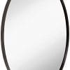 Hamilton Hills Contemporary Brushed Metal Wall Mirror Oval Black Framed Rounded Deep Set Design Mirrored Hangs Horizontal Or Vertical 24 X 36 0 100x100