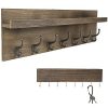 Heavy Duty Rustic Wooden Coat Rack And Entryway Shelf Includes 7 Hooks Top Storage Shelf And Key Chain Holder Size Is 32 X 1025 For Entryway Mudroom Kitchen Bathroom Hallway Foyer 0 100x100