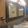 Herringbone Reclaimed Wood EX LARGE Framed Mirror Available In 4 Sizes And 20 Stain Colors Shown In Dark Walnut Bathroom Vanity Mirror Mirror Wall Mounted Rustic Decor 0 100x100