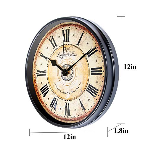 14Inch Rustic Distressed Wall Clock Retro Wood Decorative Clocks Slient No Ticking,for Living Room Farmhouse Deco 14inch