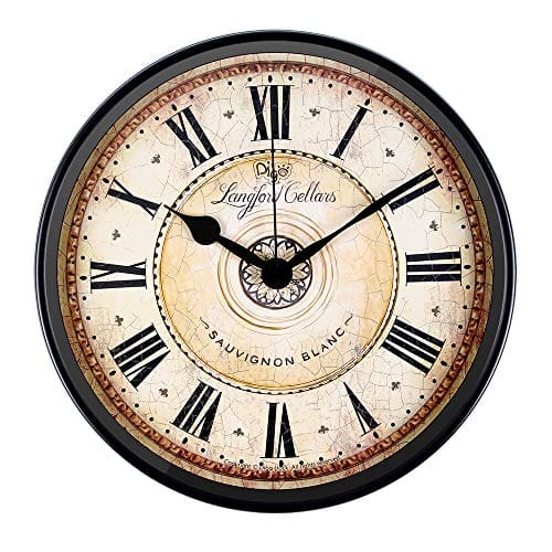 Non ticking Vintage Barnwood Wood Wall Clock  Whisper Quiet