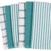 KAF Home Mixed Flat Terry Kitchen Towels Set Of 6 18 X 28 Inches 4 Flat Weave Towels For Cooking And Drying Dishes And 2 Terry Towels For House Cleaning And Tackling Messes And Spills Teal 0 100x100
