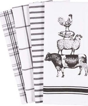 KAF Home Pantry Stacked Farm Animals Kitchen Dish Towel 18 X 28 Inch Set Of 4 0 300x360