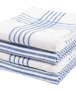 KAF Home Set Of 4 Monaco Relaxed Casual Slubbed Kitchen Towel 100 Cotton Dish Towel 18 X 28 Inches Soft And Absorbent Farmhouse Kitchen Towel Set Of 4 Blue 0 300x360