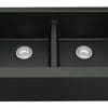 Karran 34 In X 2125 In Black Double Equal Bowl Tall 8 In Or Larger Undermount Apron FrontFarmhouse Residential Kitchen Sink 0 100x100