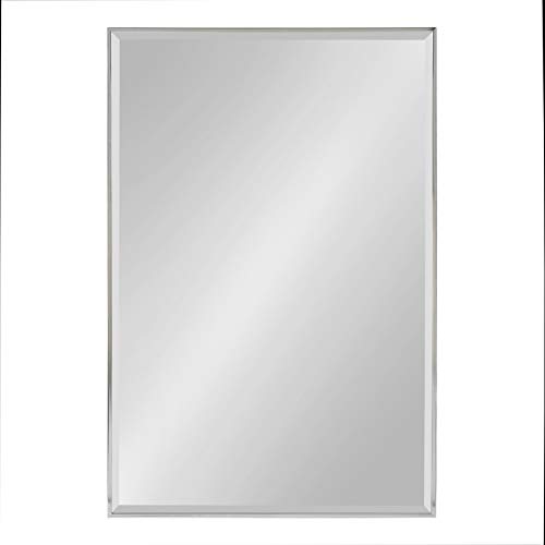 Kate And Laurel Rhodes Large Framed Decorative Rectangle Wall Mirror 2475x3675 Chrome Silver 0 0