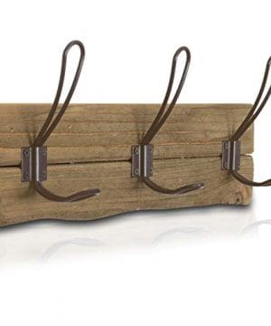 LULIND Rustic Wall Mounted Coat Rack With 3 Brown Hooks Real Cedar Wood 0 300x360