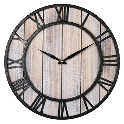 Bew Large Farmhouse Wall Clock Vintage Rustic Roman Decorative