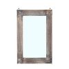 MBQQ Rustic Flat Wood Frame Hanging Wall Mirror Decorative Bathroom Mirrors For Wall Vanity Mirror Makeup Mirror16 X 24 0 100x100