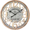 MODE HOME 24 Large Numbers Wall Clock Wood Wall Clock Laser Cut Vintage Clock Silent No Ticking Mechanism Unique Wall Clock Modern Rustic Wall Decor 0 100x100