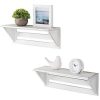 MyGift Set Of 2 Vintage White Wood 17 Inch Wall Mounted Shelves 0 100x100
