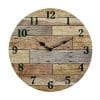 NIKKY HOME 16 Rustic Silent Noiseless Spliced Coastal Wood Round Wall Clock 0 100x100