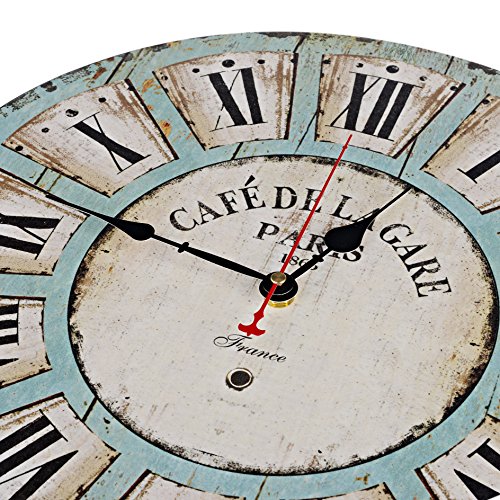 Old Oak 14 Inch Vintage Battery Operated Decorative Wall Clock Silent Non Ticking Round For Kitchen Living Room Bathroom Bedroom Wall Home Decor With Roman Numerals 0 2