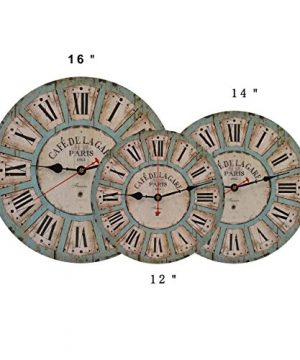 Old Oak 14 Inch Vintage Battery Operated Decorative Wall Clock Silent Non Ticking Round For Kitchen Living Room Bathroom Bedroom Wall Home Decor With Roman Numerals 0 3 300x360