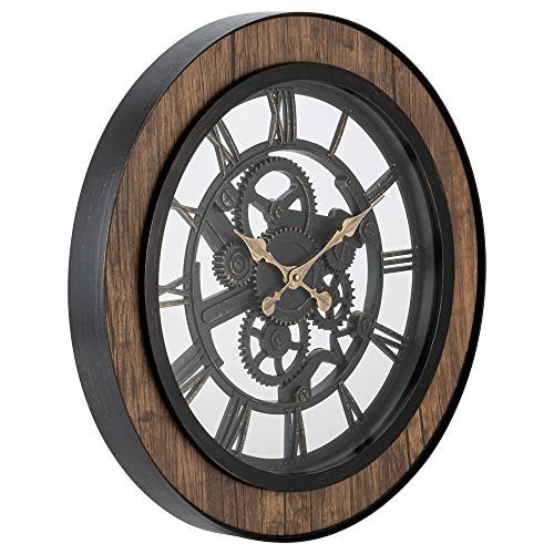 Pacific Bay Bornheim Large Decorative Light Weight 20 Inch Wall Clock Silent Non Ticking 3 D Aluminum Dial Easy To Read Roman Numerals Quartz Battery Operated Glass Face Cover 0 3