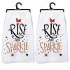 Rooster Home Decor Rise And Sparkle Rooster And Star White Cotton 28 Inch Square Kitchen Dish Towels Set Of 2 Rustic Home Decor 0 100x100