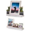 Rustic State Smith Wall Mount Narrow Picture Ledge Shelf Display 1675 Inch Floating Wooden Shelves Distressed White Set Of 2 0 100x100