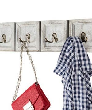 Rustic Wall Mounted Coat Rack With 4 Double Hanging Hooks Overall Size Is 24x6 Use As Coat Rack Hat Organizer Key Holder Perfect For Entryway Mudroom Kitchen Bathroom Hallway Foyer 0 300x360