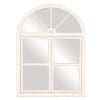 Rustic White Farmhouse Arch Windowpane Wall Mirror 0 100x100