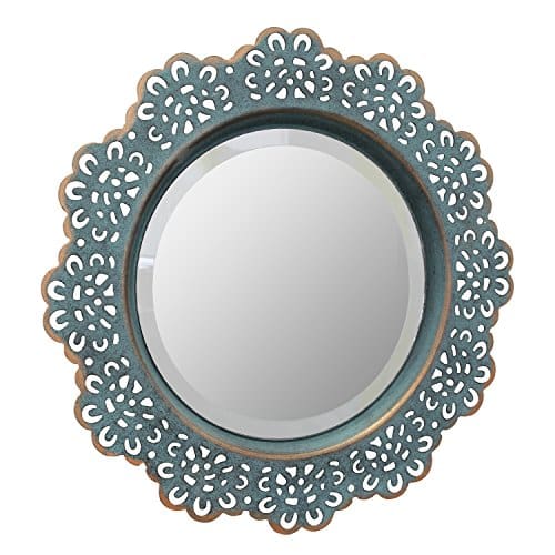 Stonebriar American Adventure Metal Lace Wall Mirror Turquoise 0 0