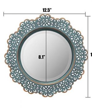 Stonebriar American Adventure Metal Lace Wall Mirror Turquoise 0 3 300x360
