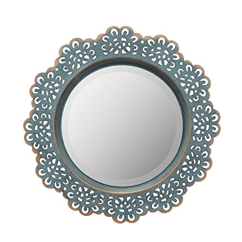 Stonebriar American Adventure Metal Lace Wall Mirror Turquoise 0