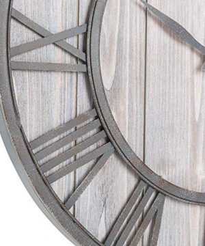 Toright Farm House Metal Solid Wood Wall Clock Kitchen Wall Clock Whitewash 16 Inch 0 1 300x360