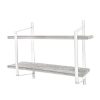 Urban Deco 2 Tier Wooden Floating Shelf Rustic Floating Shelves Wall Mounted Industrial Wall Shelves With Metal Brackets For KitchenBedroom Living Room Bathroom OfficeWhite 0 100x100