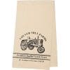 VHC Brands Farmhouse Housewarming Tabletop Sawyer Mill Tractor Fabric Loop Cotton Stenciled Muslin GraphicPrint Kitchen Towel Antique Creme White 0 100x100