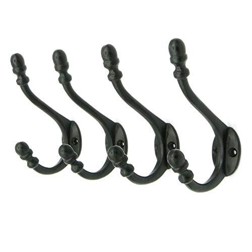 PACK OF 4 Antique Acorn Style Cast Iron Wall Coat Hat Hook with NO FINISH
