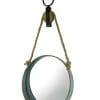 Zeckos Farmhouse Rustic Round Metal Barrel Ring On Rope Pulley Decorative Wall Mirror 0 100x100