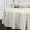 A LuxeHome Beige And White Buffalo Plaid Farmhouse Check Tablecloths Dining Room Kitchen Round 90 0 100x100